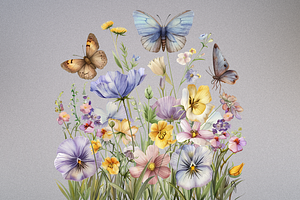 Watercolor Spring Butterflies