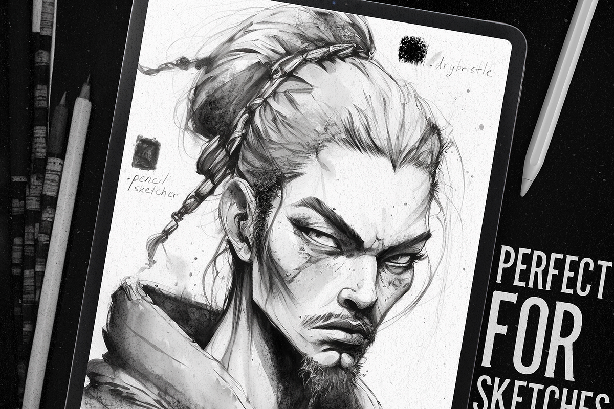 46 Portrait Brushes For Procreate, a Brush Add-On by BrushArchive (Photo 3 of 10)