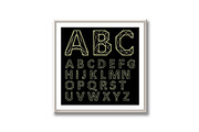 Vector Alphabet Set. Golden letters, an Outline Icon by RODINA (Thumbnail 3 of 3)