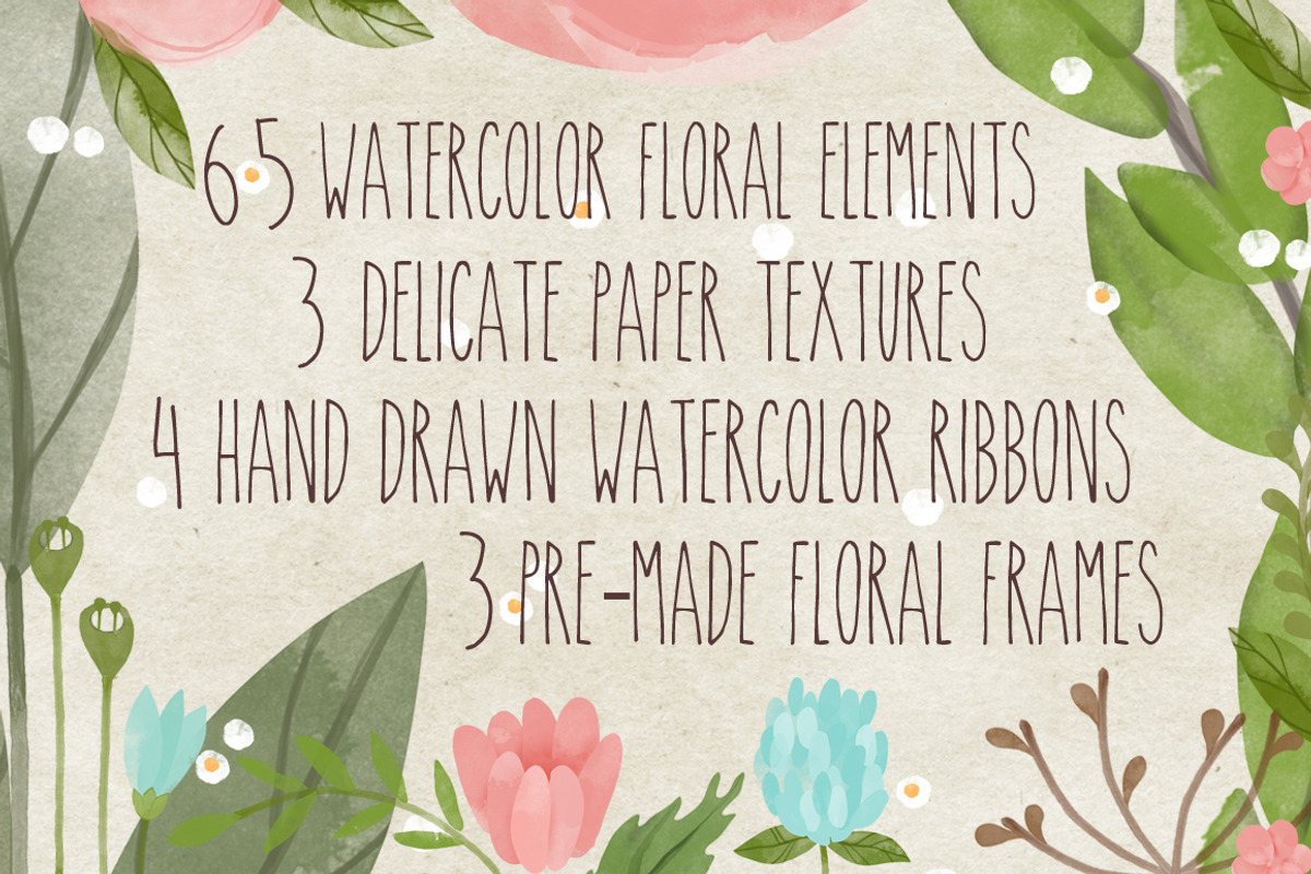 Ultimate Watercolor Floral DIY Pack preview 3