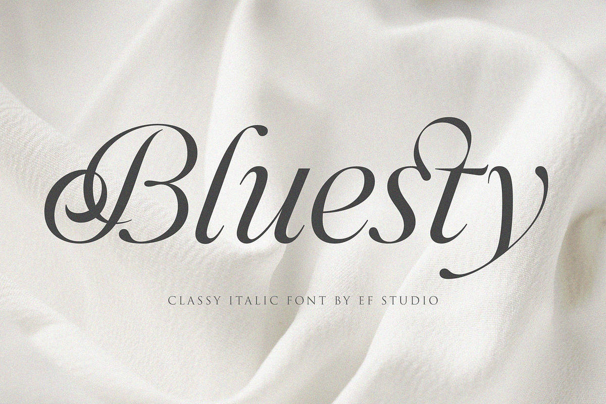 Bluesty | Classy Italic, a Script Font by Ef Studio (Photo 1 of 15)