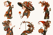 Whimsical Autumn Girls Clipart, a Person Illustration by BusyDaydesign (Thumbnail 3 of 9)
