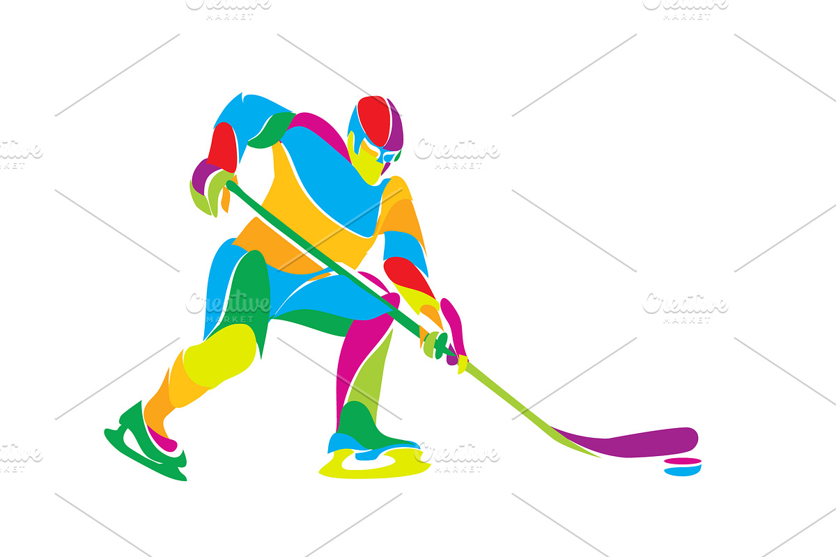 Abstract Silhouette Hockey Player, an Illustration by Kluva's Wavy Silhouettes (Photo 2 of 2)
