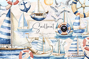 Sailboat Sea Board Clipart, an Illustration by BigCakeBee (Thumbnail 1 of 4)
