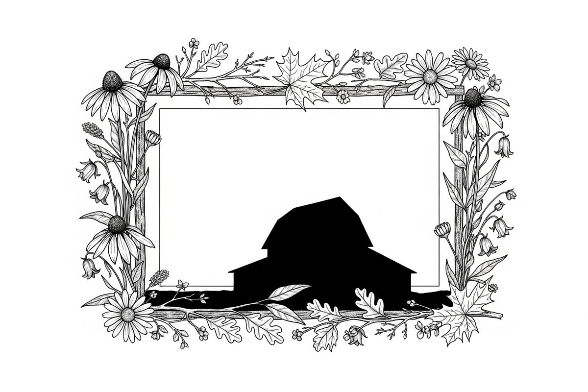 Rustic Floral Frame SVG Bundle, an Illustration by jahid234 (Photo 12 of 31)