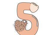 Vector Beige Penis Alphabet Numbers, an Object Graphic by Watercolor_Vector Graphic (Thumbnail 5 of 10)