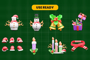 Christmas 3d Illustration Icon Pack