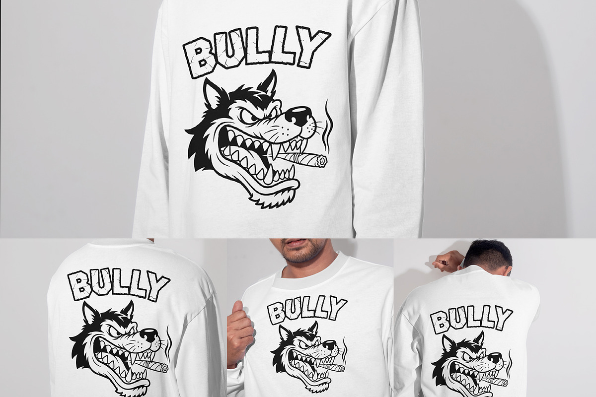 BULLY Wolf Head T-Shirt Design, an Object Graphic by Ahluva Studio (Photo 1 of 7)