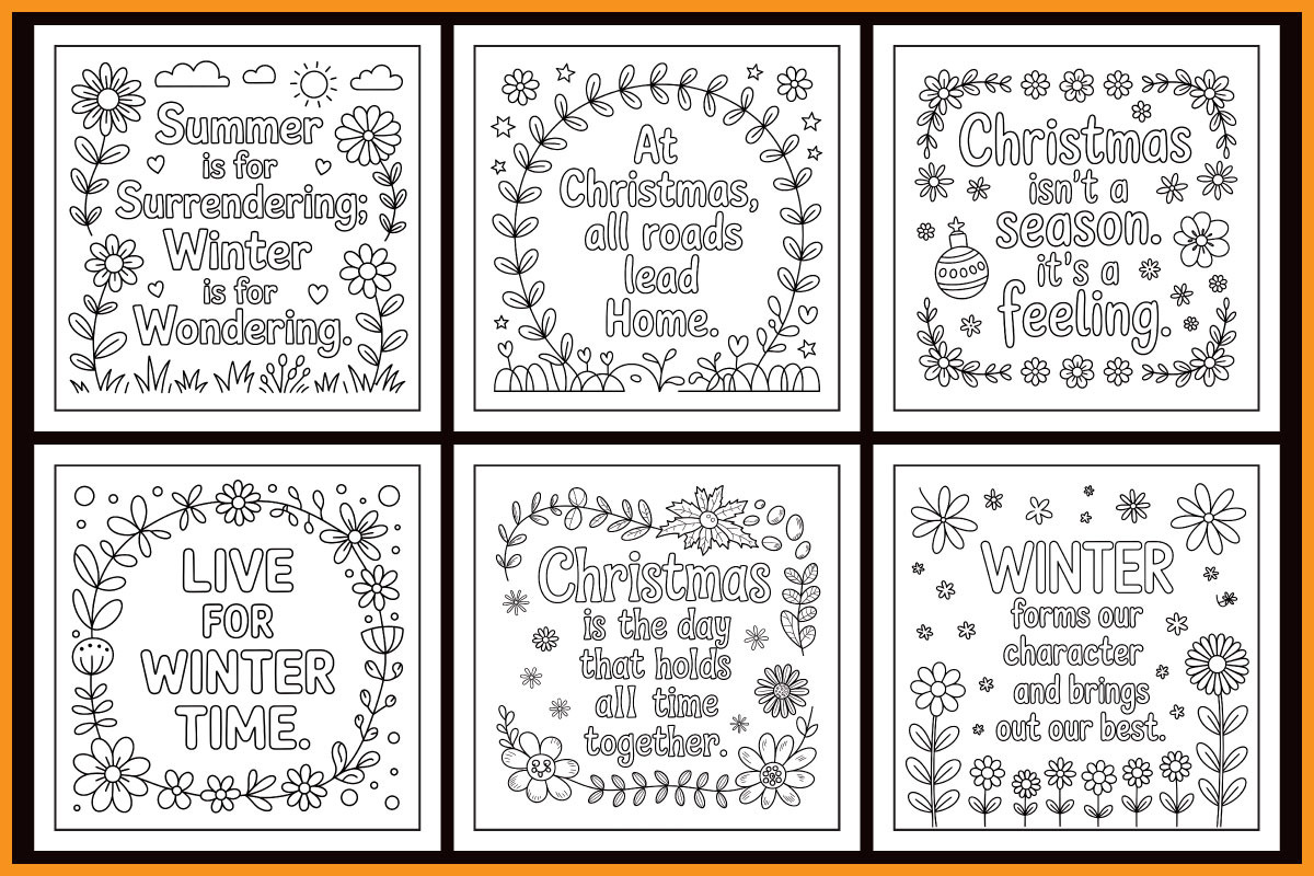 Winter Quotes Coloring Book, an Object Graphic by protabsorkar11 (Photo 2 of 4)