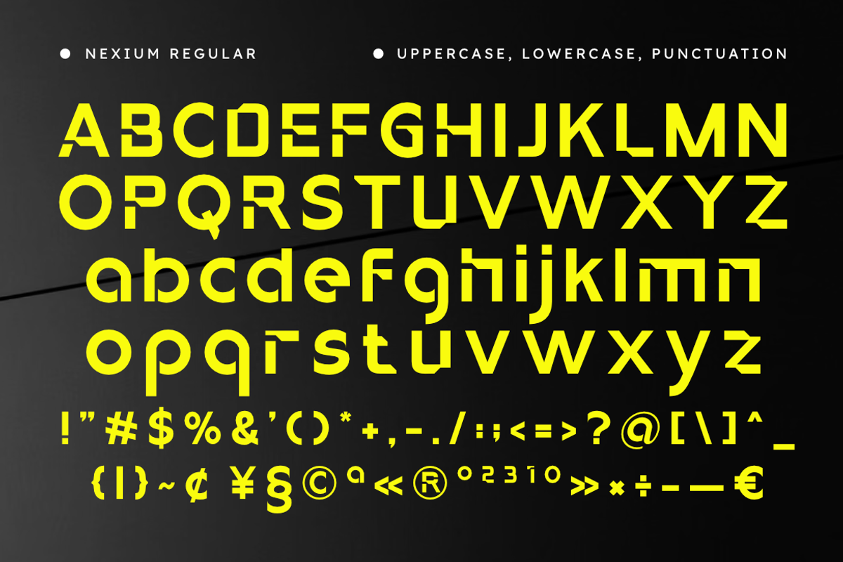 Nexium | Modern Futuristic Tech Font, a Symbol Font by Masyafi Studio (Photo 3 of 8)