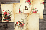 Romantic Roses Junk Journal Pages, a Decorative Illustration by GalaDesign03 (Thumbnail 6 of 6)