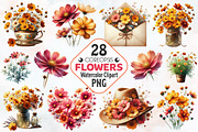 Coreopsis Flower Watercolor Clipart, a Seasonal Illustration by RobertsArt (Thumbnail 1 of 8)