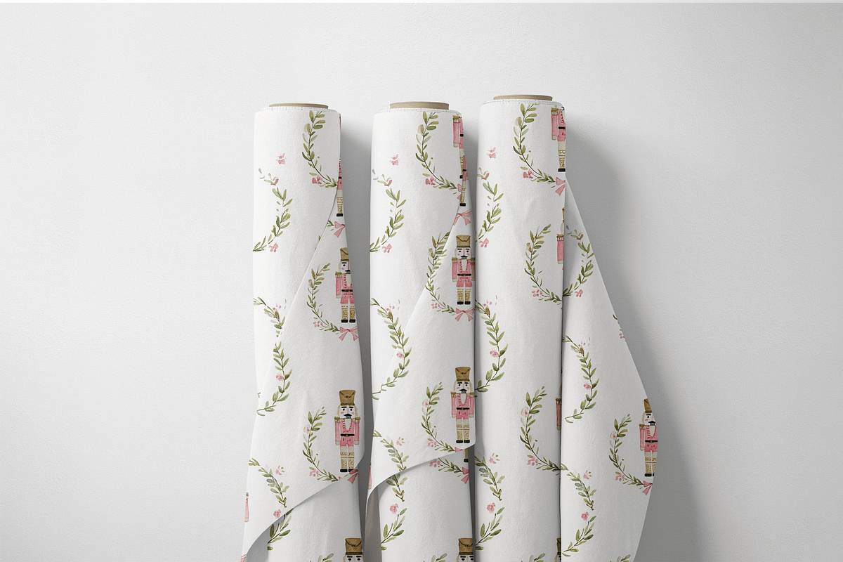 Nutcracker Christmas Wreath Seamless, a Pattern Graphic by Pati Charm Studio (Photo 8 of 8)