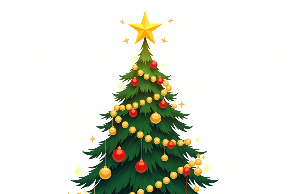 Christmas Tree on a White Background, an Illustration by Amazin_art (Photo 2 of 9)