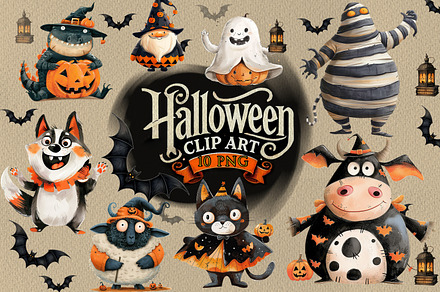 Halloween clipart, spooky graphics