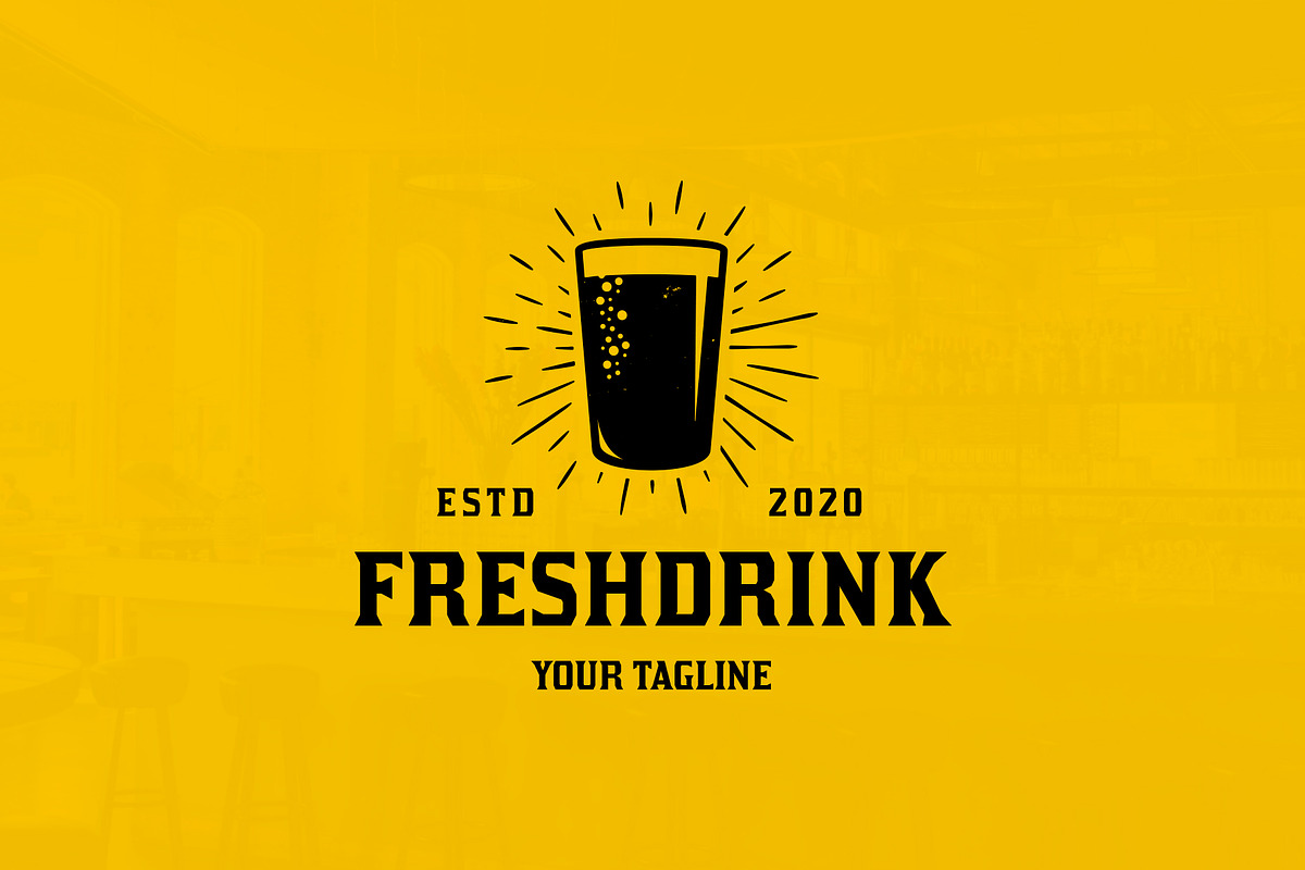 Fresh Drink Glass Logo Template, a Branding & Logo Template by vectorwithin (Photo 2 of 3)