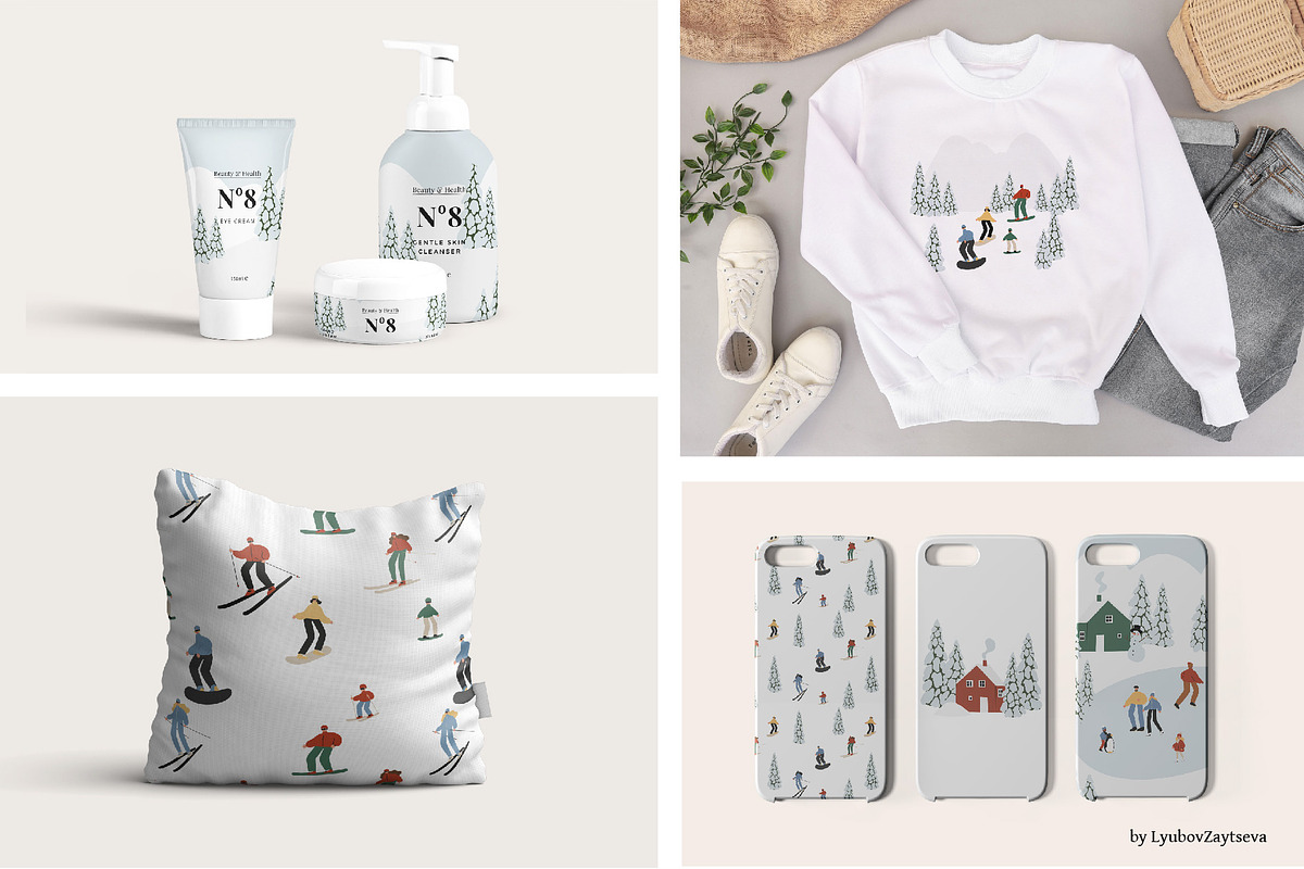 winter activities illustrations, an Object Graphic by LyubovZaytseva (Photo 6 of 8)