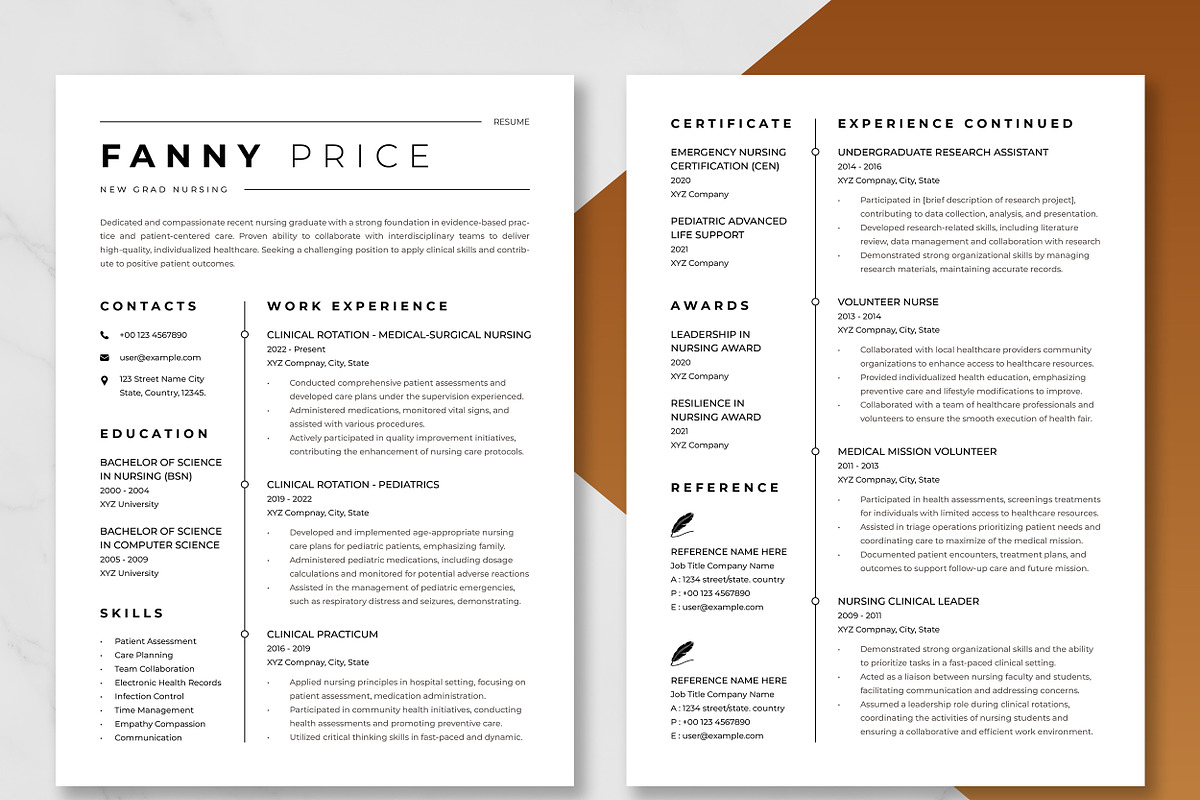 New Grad Nursing Resume Template preview 3