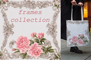 SET Mockup Border Frame Flower Rose