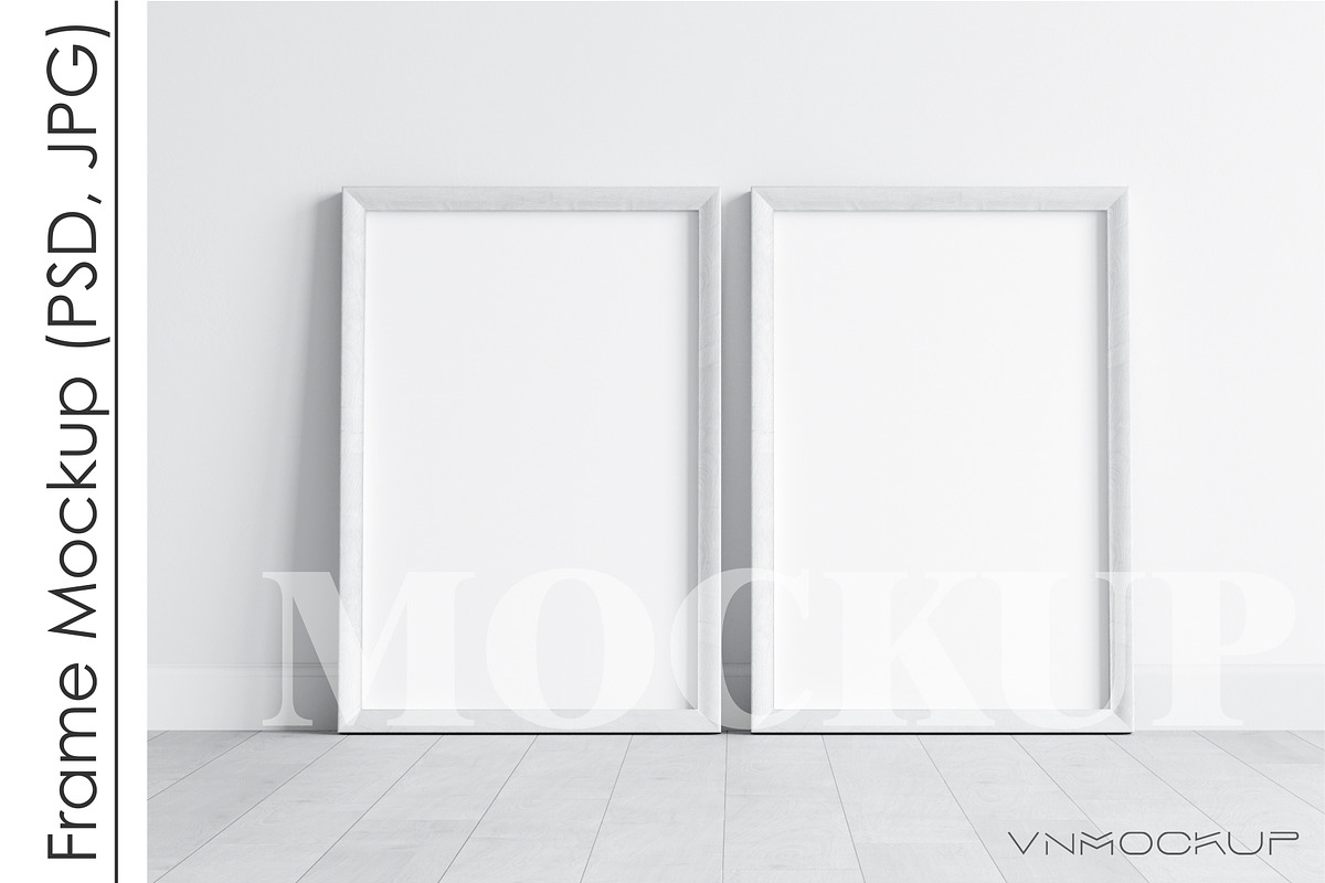 White Frames Mockup PSD JPG, a Print Template by VNmockup (Photo 1 of 4)