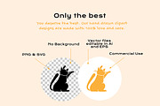 Simple Cats Linocut Clipart, an Illustration by ClayStudio (Thumbnail 2 of 7)
