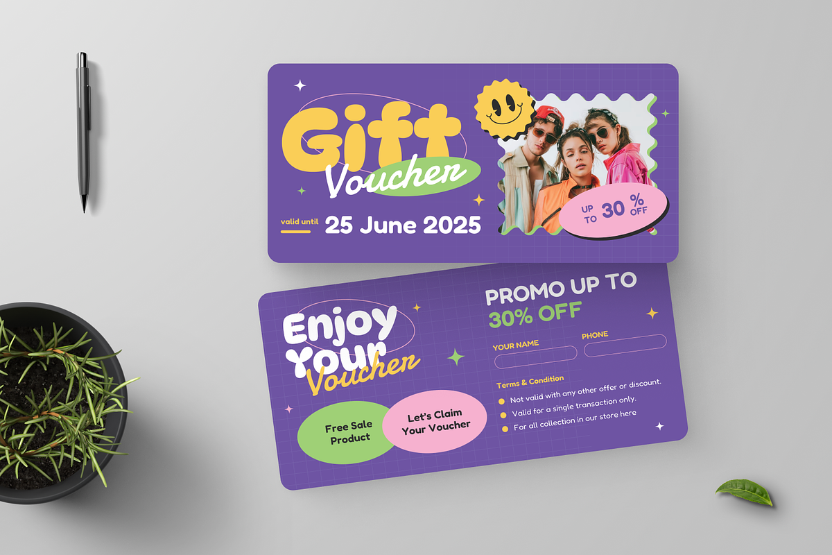 Fashion Boutique Pop Gift Voucher, a Print Template by Annora Studio (Photo 2 of 5)