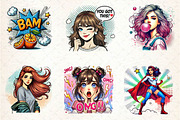 Pop-Art Girl Clipart PNG, an Illustration by Dream Creation (Thumbnail 2 of 5)