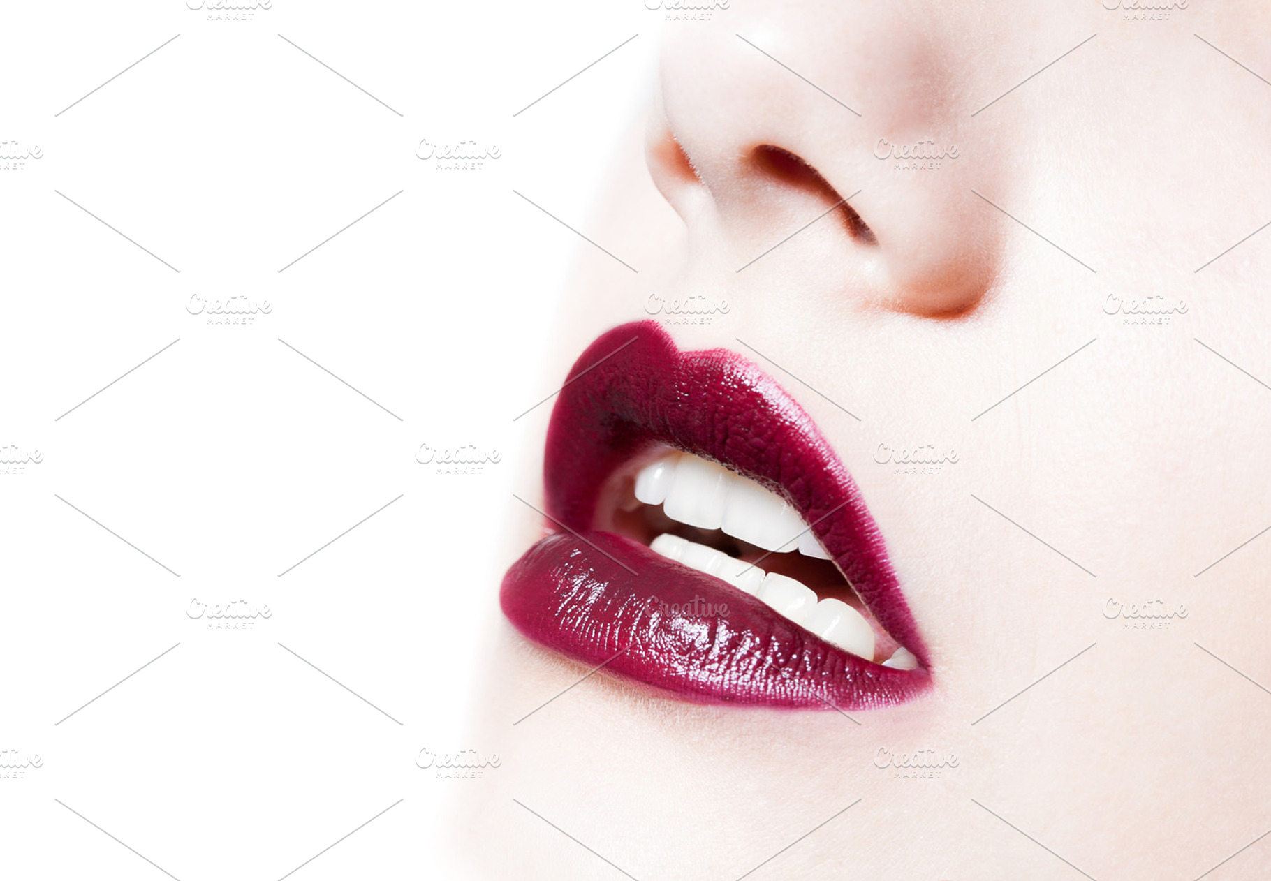 Woman's dark red color lips featuring artistic, attractive, and beautiful, a Person Photo by telnyaw