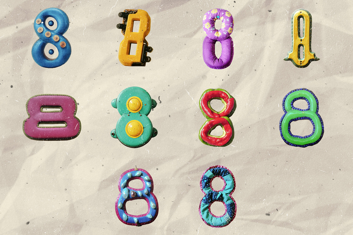 100 Stylized Numbers for Collage Art, an Object Graphic by Megan Aili Designs (Photo 9 of 12)