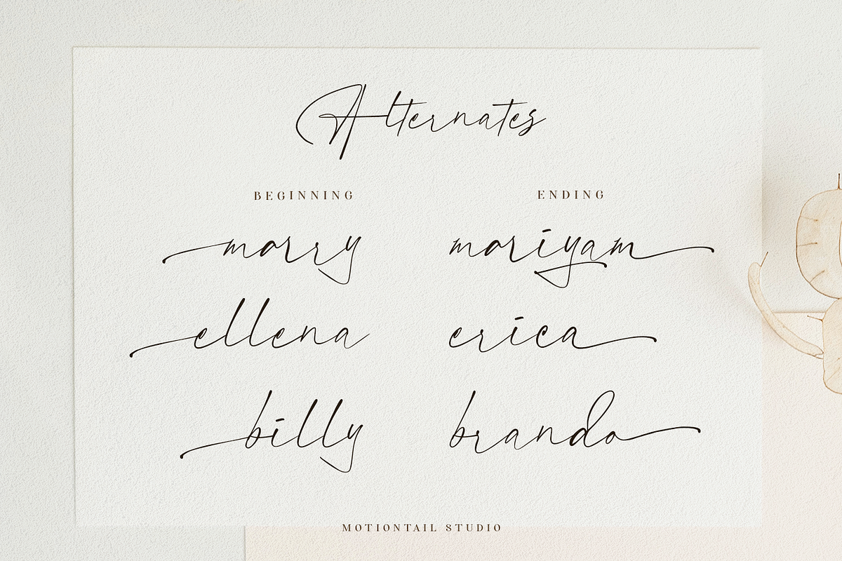 Mariyam, a Script Font by Motiontail Studio (Photo 11 of 12)