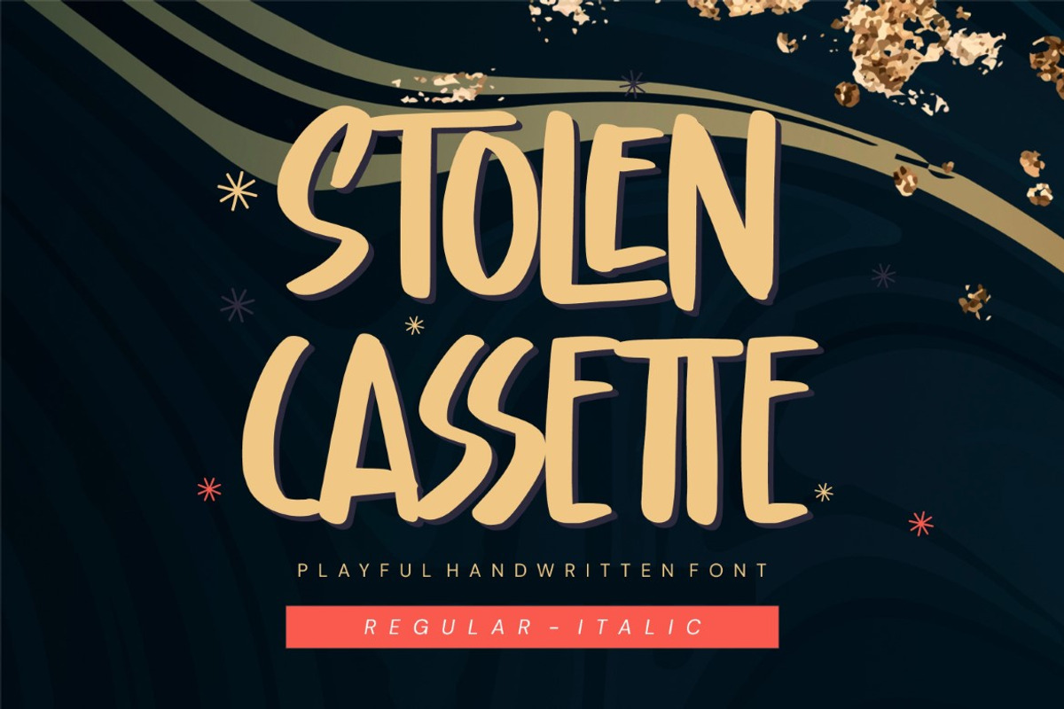 Stolen Cassette - Playful Display, a Script Font by Gassstype (Photo 1 of 8)