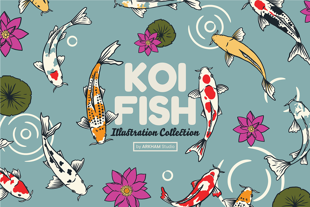 Koi Fish Japanese Carp Illustration, an Illustration by ARQAM Studio (Photo 1 of 10)