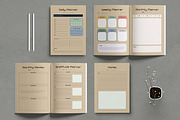 Daily Weekly Monthly Planner Book, a Stationery Template by MightyDesign (Thumbnail 1 of 6)