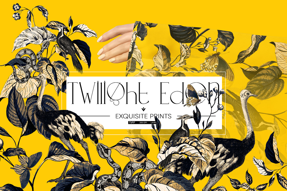 TWILIGHT EDEN_ BOTANICAL PATTERN, a Pattern Graphic by YARROO (Photo 1 of 10)