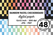 Rainbow Checkers Seamless Patterns, a Pattern Graphic by Running With Foxes (Thumbnail 1 of 8)