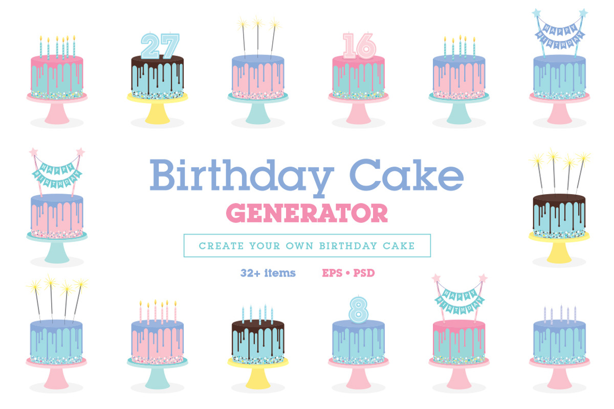 Birthday cake generator, a Decorative Illustration by moibalkon (Photo 1 of 6)