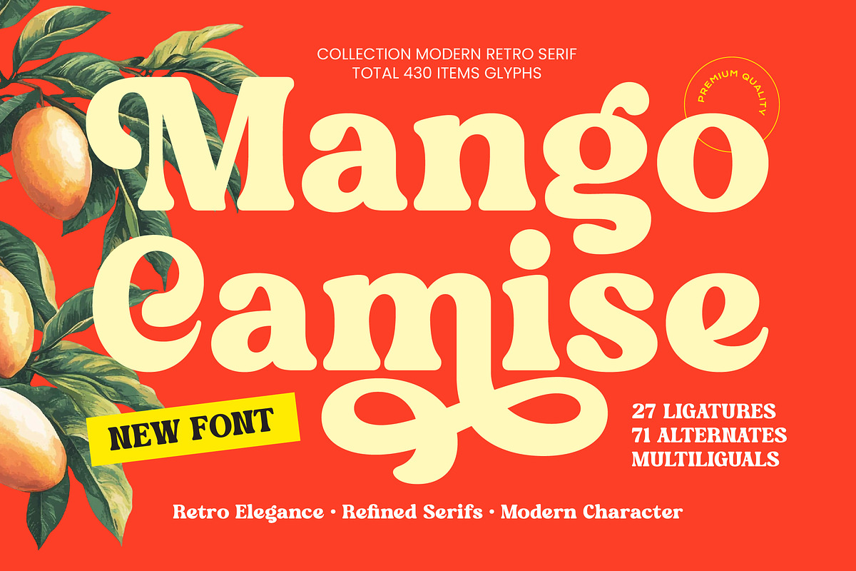 Mango Camise Modern Retro Serif, a Serif Font by timelesstype.co (Photo 1 of 10)