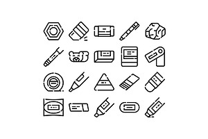 Collection of eraser and stationery, an Education Illustration by pikepicture
