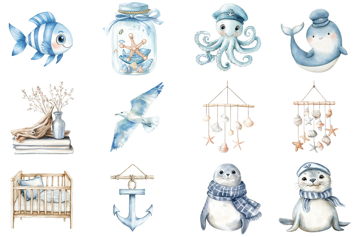 Coastal Nursery Clipart, an Illustration by CitraGraphics (Photo 4 of 5)