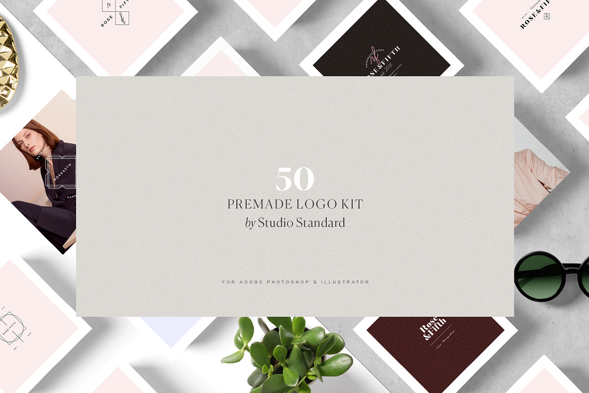50 Logos — Brand Kit, a Branding & Logo Template by Studio Standard (Photo 1 of 10)
