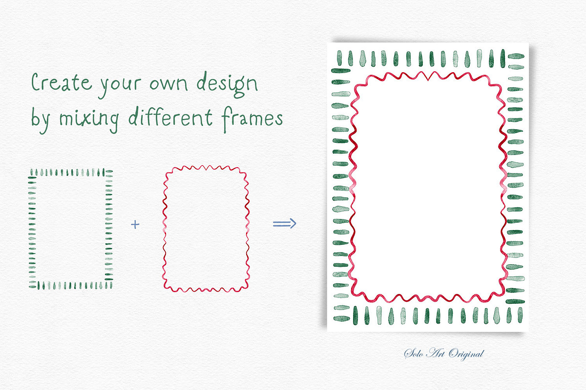 Watercolor Christmas Frames Clipart, an Object Graphic by Solo Art Original (Photo 5 of 9)