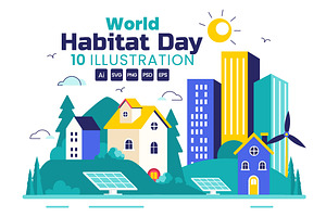 10 World Habitat Day Illustration, a Decorative Illustration by denayunebgt