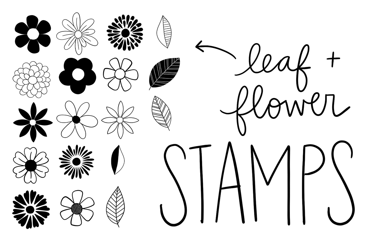 Procreate Stamp Flowers Set, a Brush Add-On by Positively Present (Photo 9 of 10)