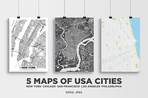 5 Maps Of USA Cities