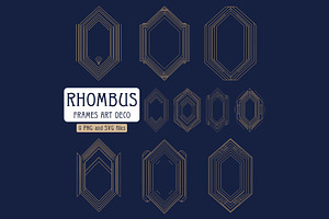 10 Elegant Art Deco Rhombus Frames
