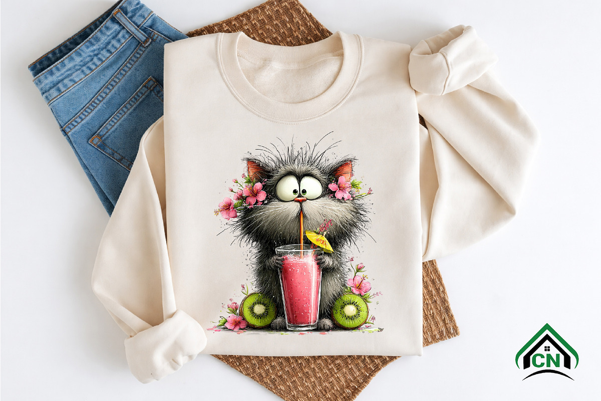 Whimsical Summer Cats Clipart, an Illustration by Craft Nest (Photo 9 of 12)