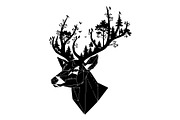 Deer Antler Silhouette Bundle, an Object Illustration by yasushie (Thumbnail 29 of 31)