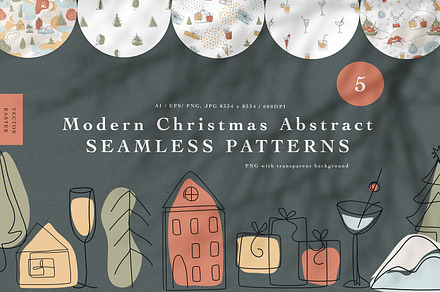 Christmas Abstract Seamless Patterns
