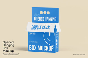 Opened Hanging Box Mockup