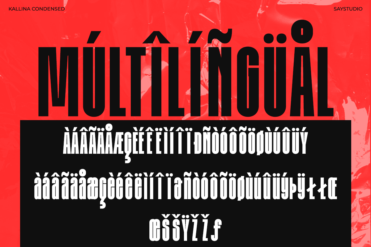 Kalina - Ultra Condensed Font, a Sans Serif Font by Say Studio (Photo 12 of 12)